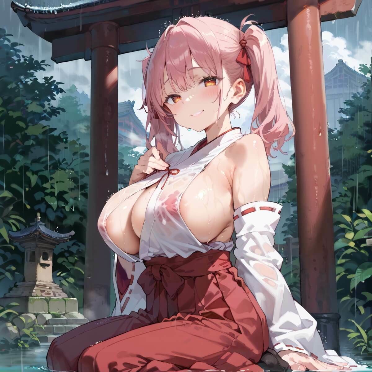 サンプル画像6:通り雨の中の美しき巫女たち5・200枚(ヲタクと恋の相談室) [d_614569]