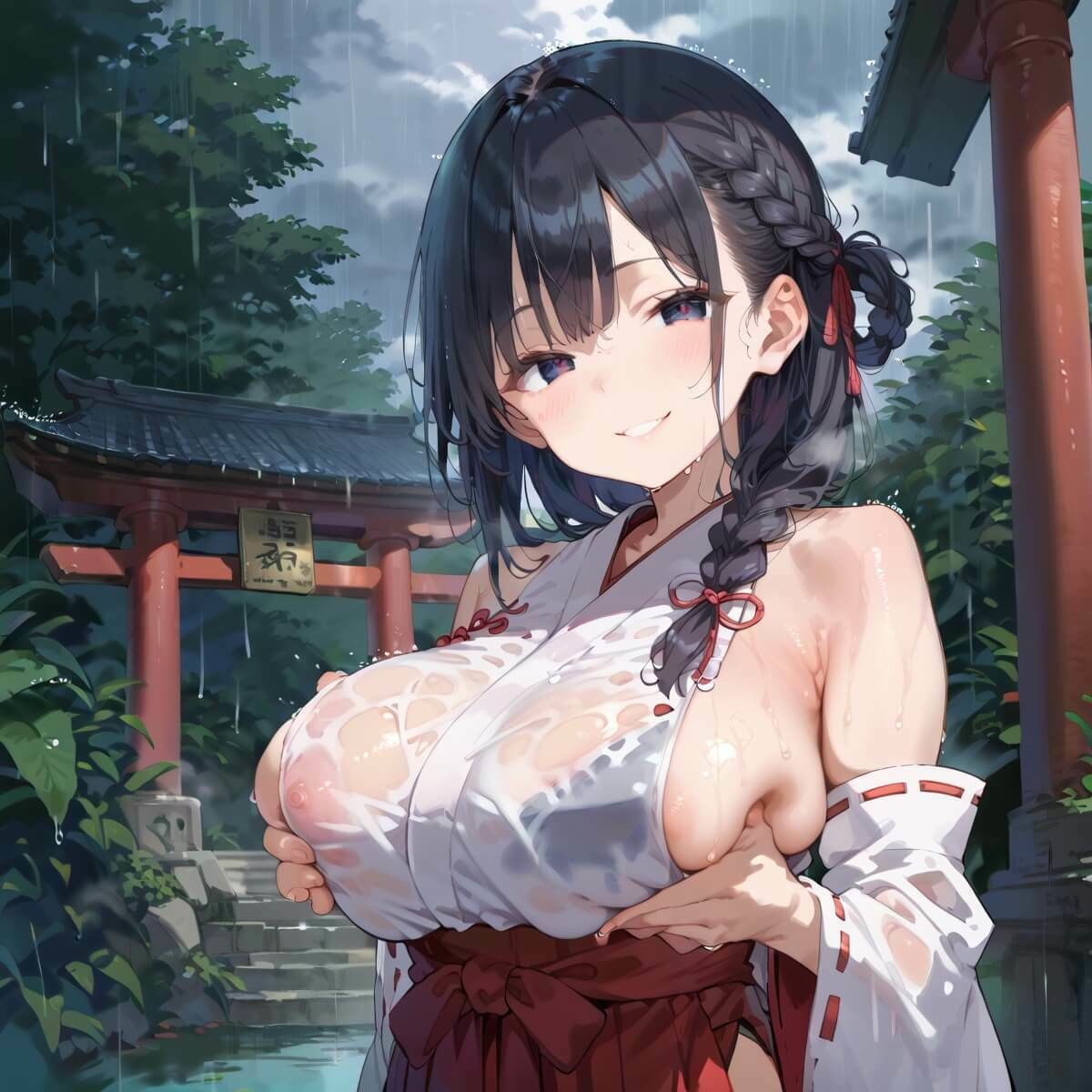 サンプル画像3:通り雨の中の美しき巫女たち7・200枚(ヲタクと恋の相談室) [d_614574]