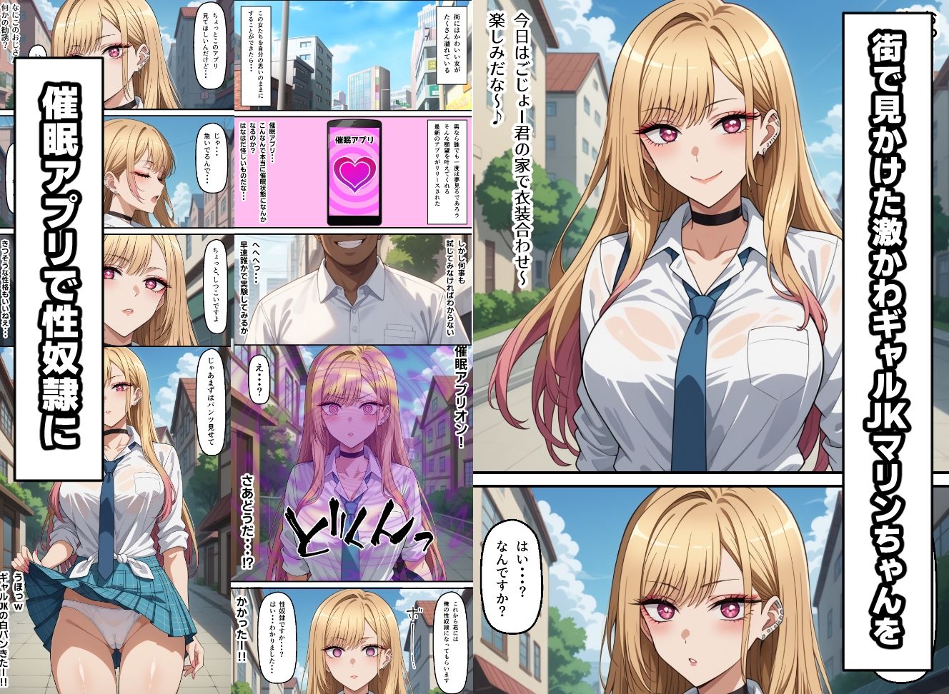 サンプル画像1:激かわギャルJKマリンちゃんを催●アプリで種付けする話(無銘の刀) [d_615285]