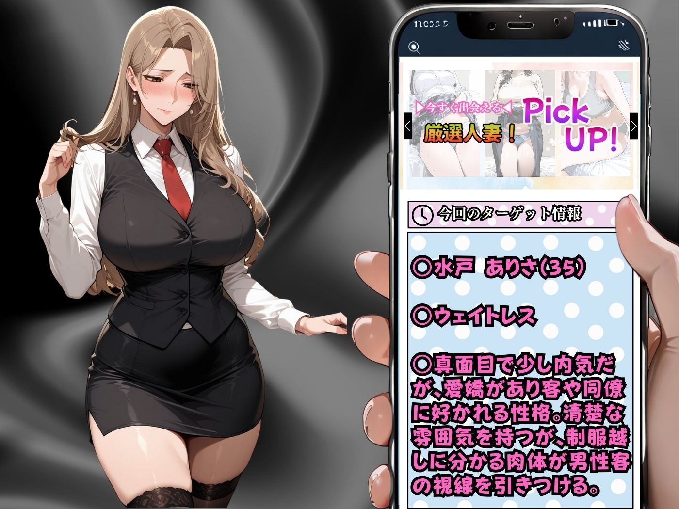 サンプル画像2:【セリフ入有り】肉感人妻種付け〜押しに弱い人妻ウェイトレスがメスになるまで連続アクメ〜(ワーテルLab) [d_615471]