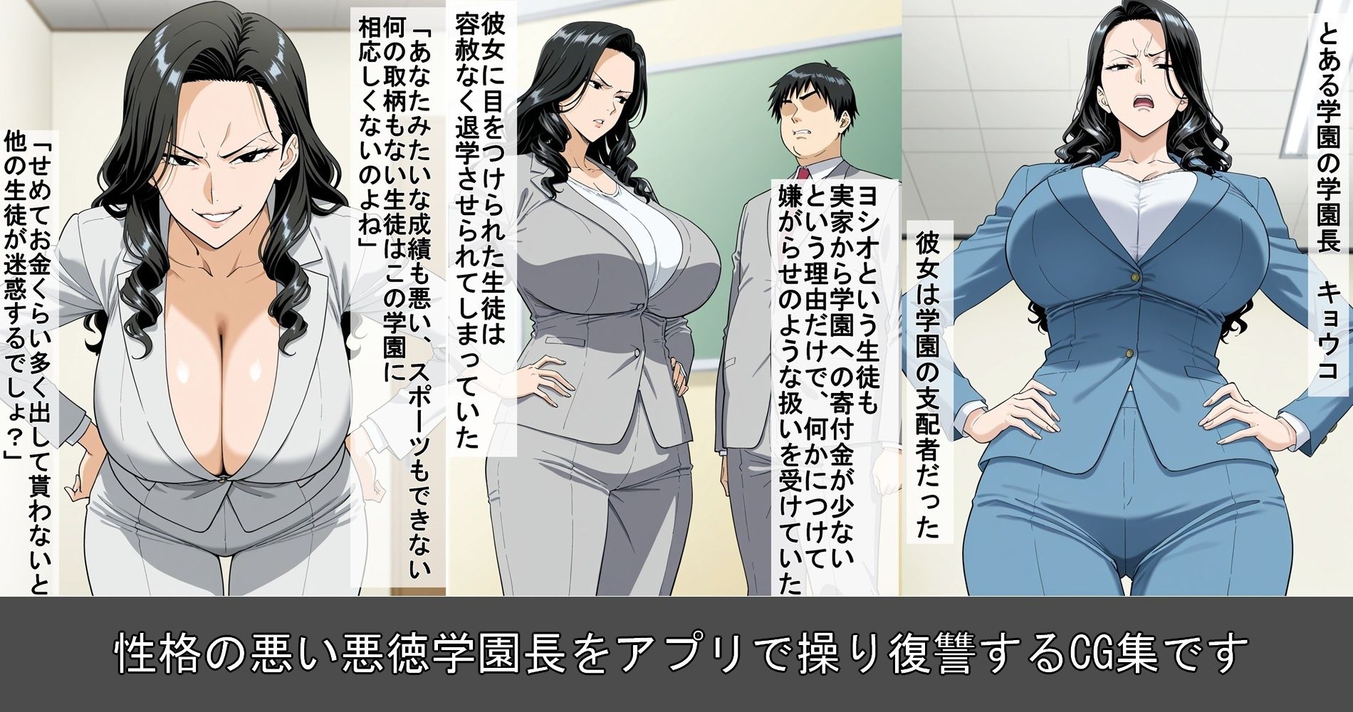 サンプル画像1:性悪女学園長に怪しいアプリで復讐(豚鬼オーク@AIイラスト) [d_615678]