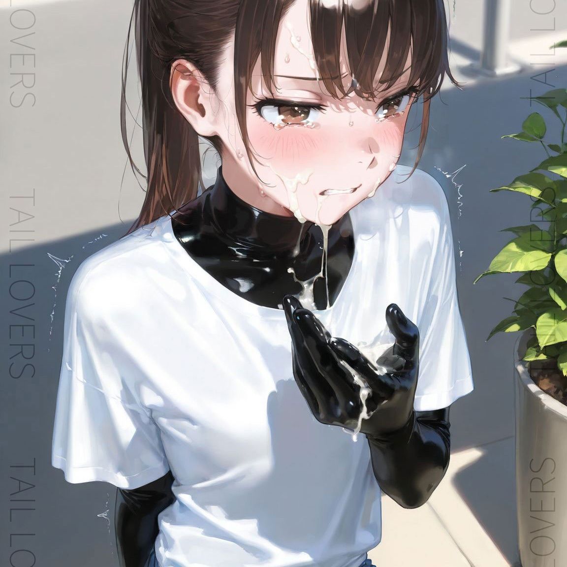 サンプル画像5:ラバースーツと仕込みローター｜Silent Vibrations in Shiny Skin【238枚＋24秒movie】(TAIL LOVERS) [d_615705]