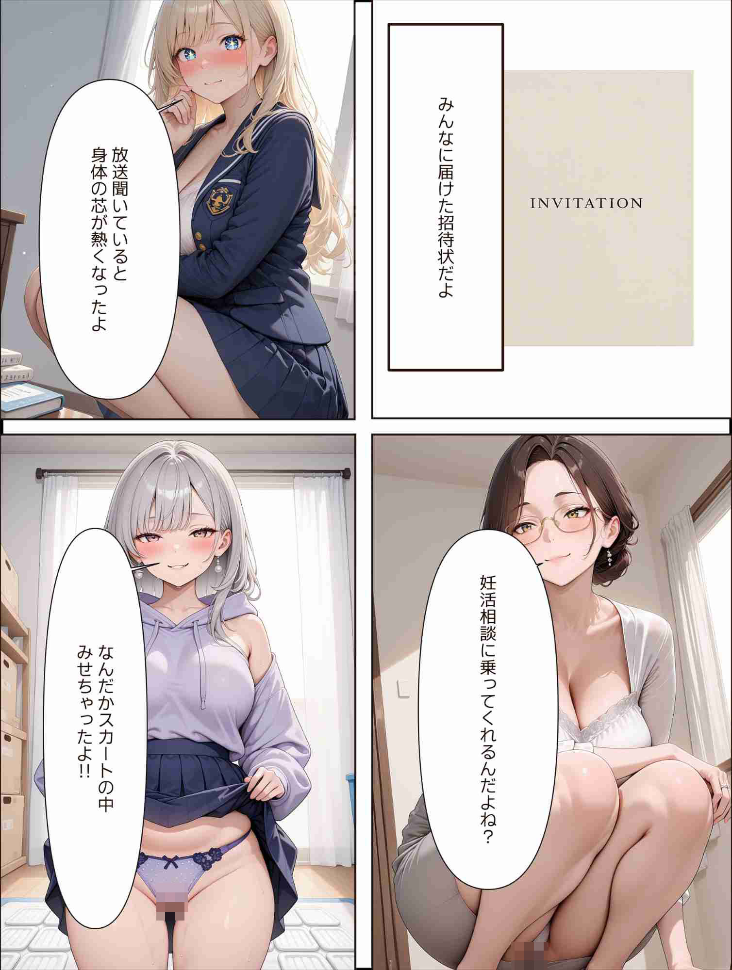 深夜ラジオ電波催○で孕ませ！不妊の悩みと背徳感、3人の人妻の運命は！