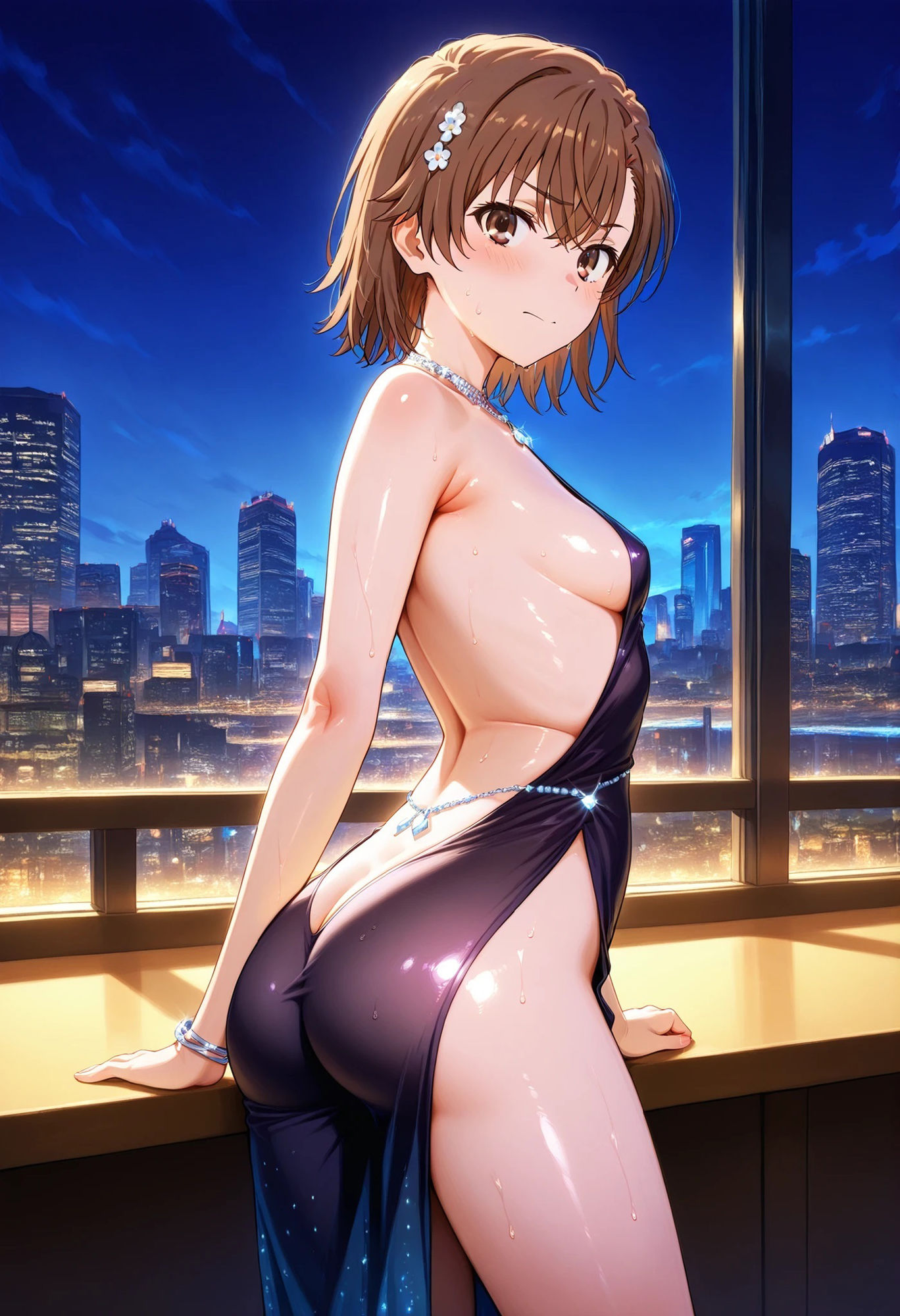 御坂〇琴 黒エレガントドレス 画像3