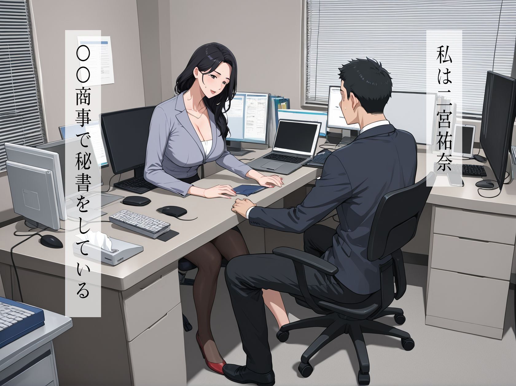 サンプル画像2:夜の秘書室  快楽残業(ぴんくのびきに) [d_615887]