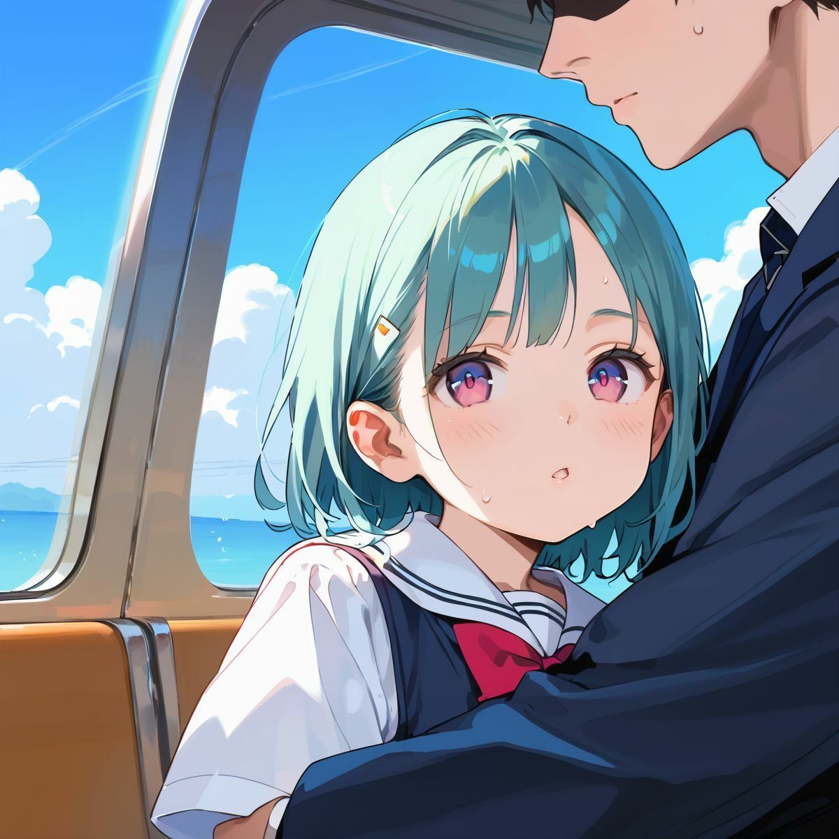 サンプル画像5:痴●で発情しちゃった巨乳女子校生02(みたらしあんこ) [d_615999]