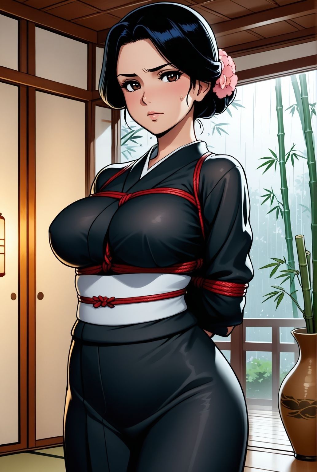 サンプル画像2:「静寂と縄に抱かれて――和室に揺れる緊縛熟女」(緊縛クラブ) [d_616037]