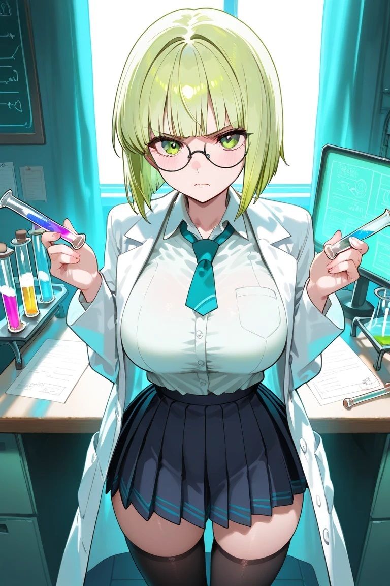 科学室×白衣と服が溶ける 画像1