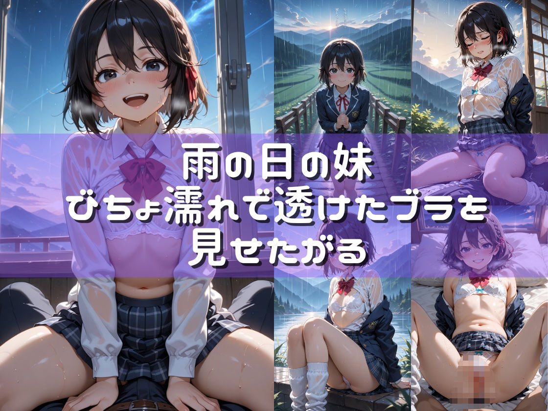 びちょ濡れ透けブラ妹「すずか」:スケスケの妹見て、ほっとく兄ちゃんいないよね。イチャラブ近親相姦1
