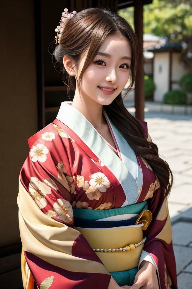 サンプル画像1:京都で見つけた  きもの美人（3）  ゆいな  しの  ほのか  ゆず  385枚のAI着物美人写真集(AI Force) [d_616439]