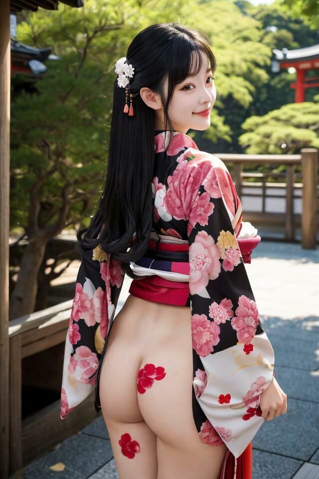 サンプル画像4:京都で見つけた  きもの美人（3）  ゆいな  しの  ほのか  ゆず  385枚のAI着物美人写真集(AI Force) [d_616439]