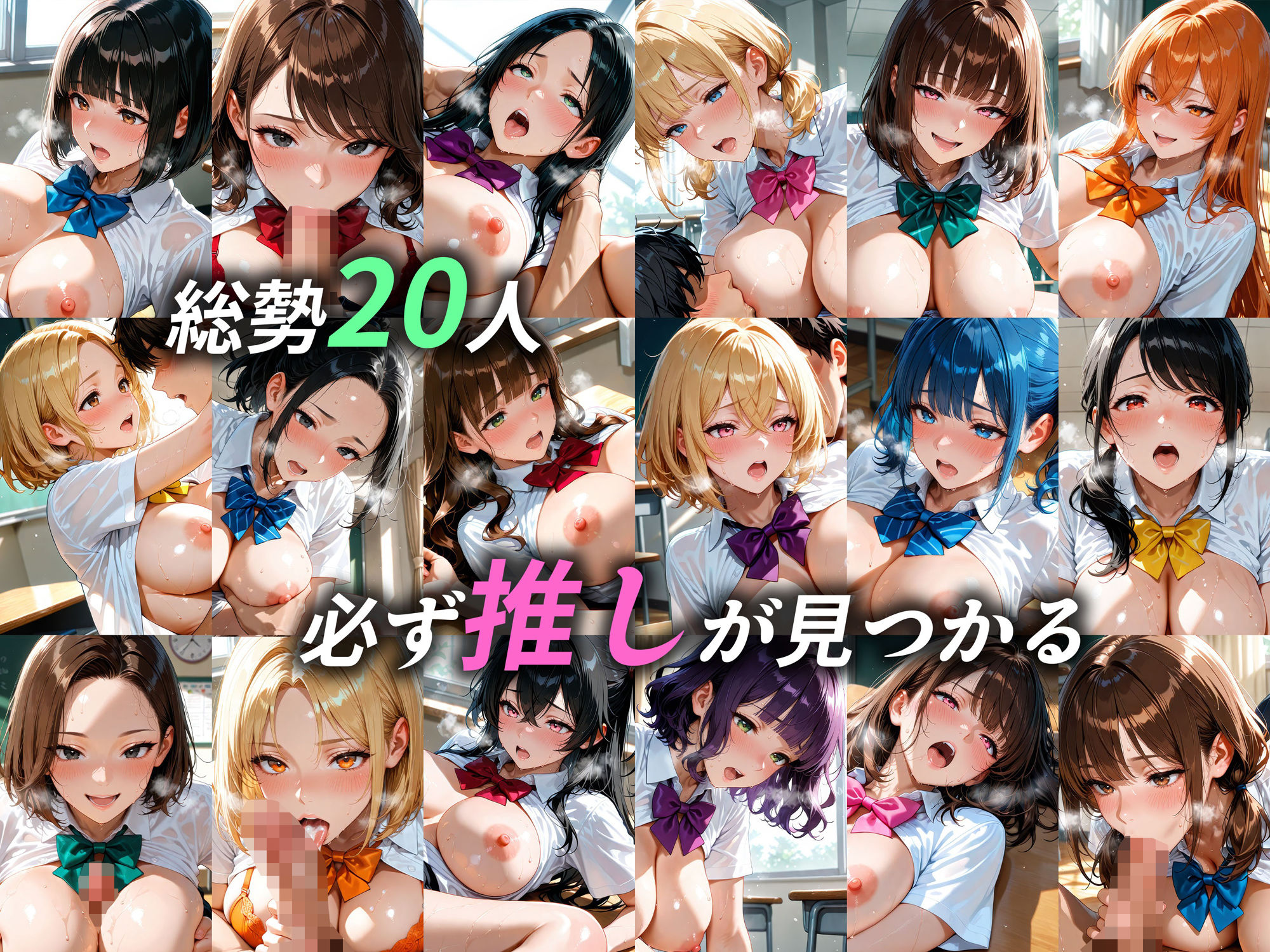 サンプル画像4:先生ッ 教室でえっちしよ？ 爆乳生徒20人とイケない関係(肉まんじゅう) [d_616524]