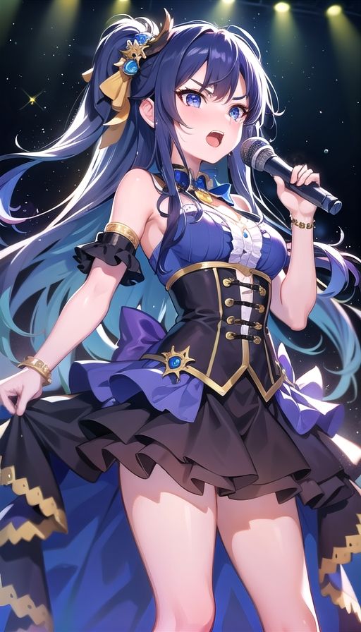 サンプル画像1:青髪ツンデレアイドル(くろめあい) [d_616544]