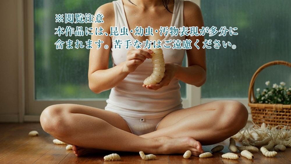 サンプル画像1:濡れた衣に蟲の蠢き  AI画像165枚 / 動画16本(夜光奇蝶) [d_616596]