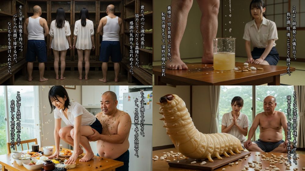 サンプル画像6:濡れた衣に蟲の蠢き  AI画像165枚 / 動画16本(夜光奇蝶) [d_616596]