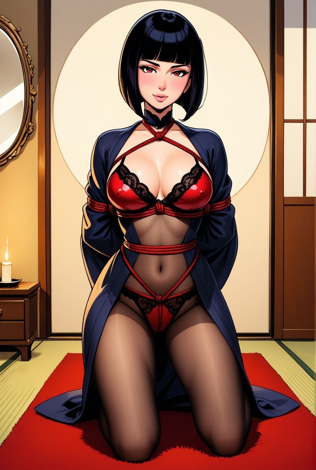 サンプル画像2:紅の縄に咲く、ひと夜の花 〜和室緊縛熟女録〜(緊縛クラブ) [d_616695]