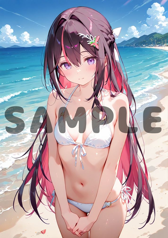 水着AZKiとビーチSEX 画像1