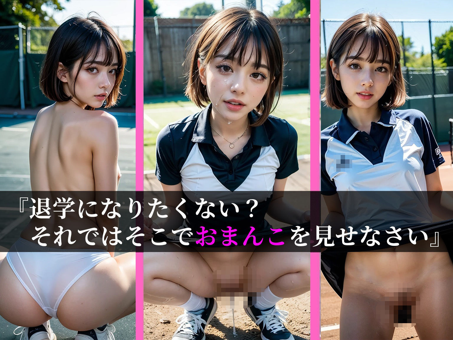 サンプル画像3:校長先生には逆らえないテニス部女子(AI beauty Lab.) [d_616921]