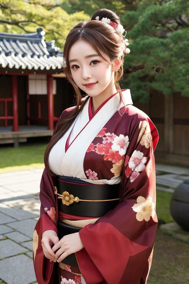 サンプル画像1:京都で見つけた きもの美人（4） ゆいな しの ほのか ゆず 500枚のAI着物美人写真集(AI Force) [d_617129]