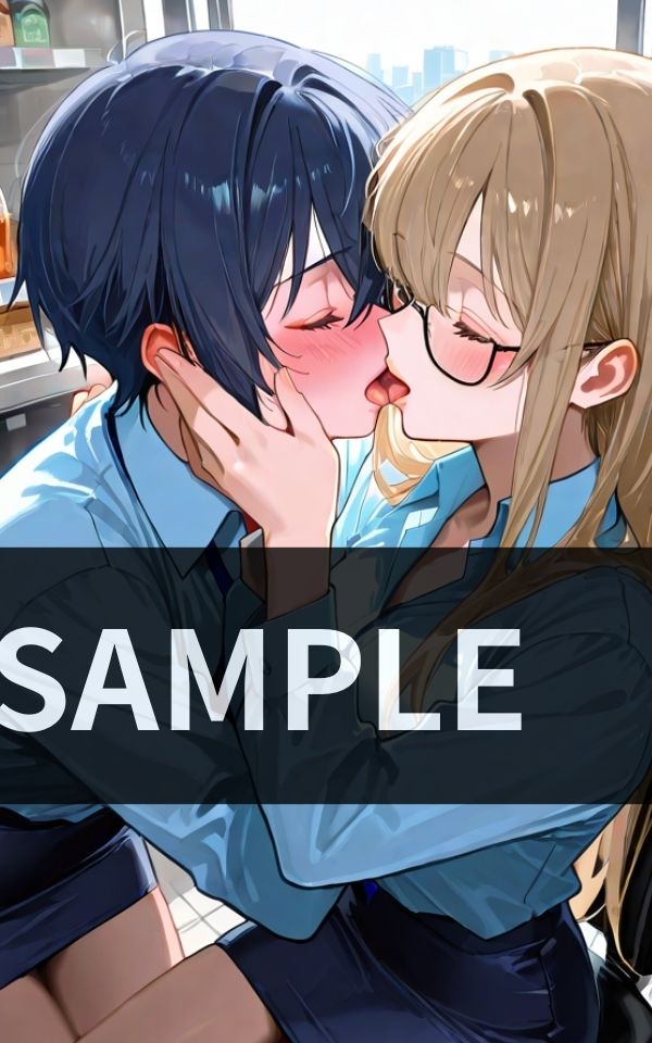 誰が見てようと関係ない。 スーツ女子ふたり 熱烈オフィス百合交尾 画像1