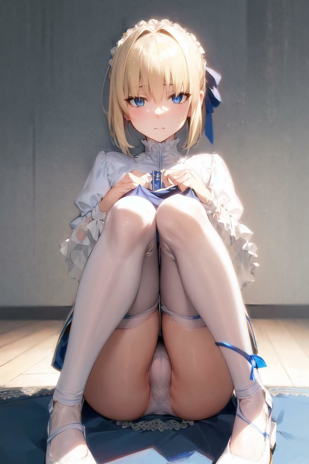 サンプル画像3:キャラフェチ  騎士王  体育座りパンチラ編(フェチ工房) [d_617427]