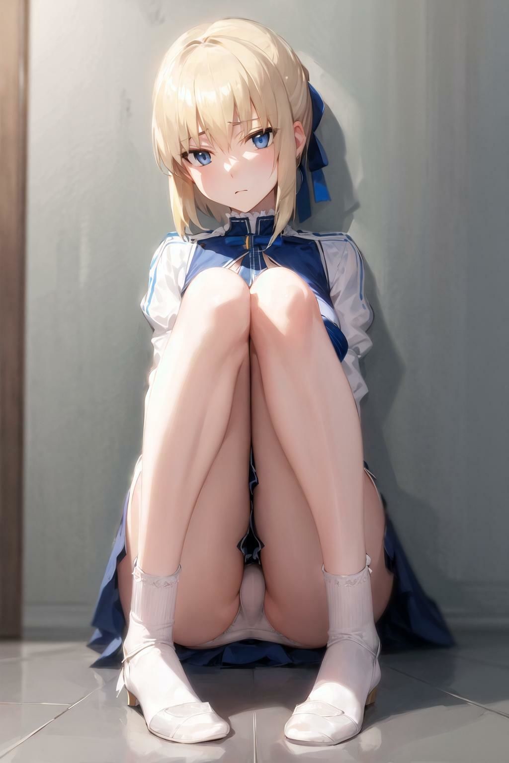 サンプル画像4:キャラフェチ  騎士王  体育座りパンチラ編(フェチ工房) [d_617427]