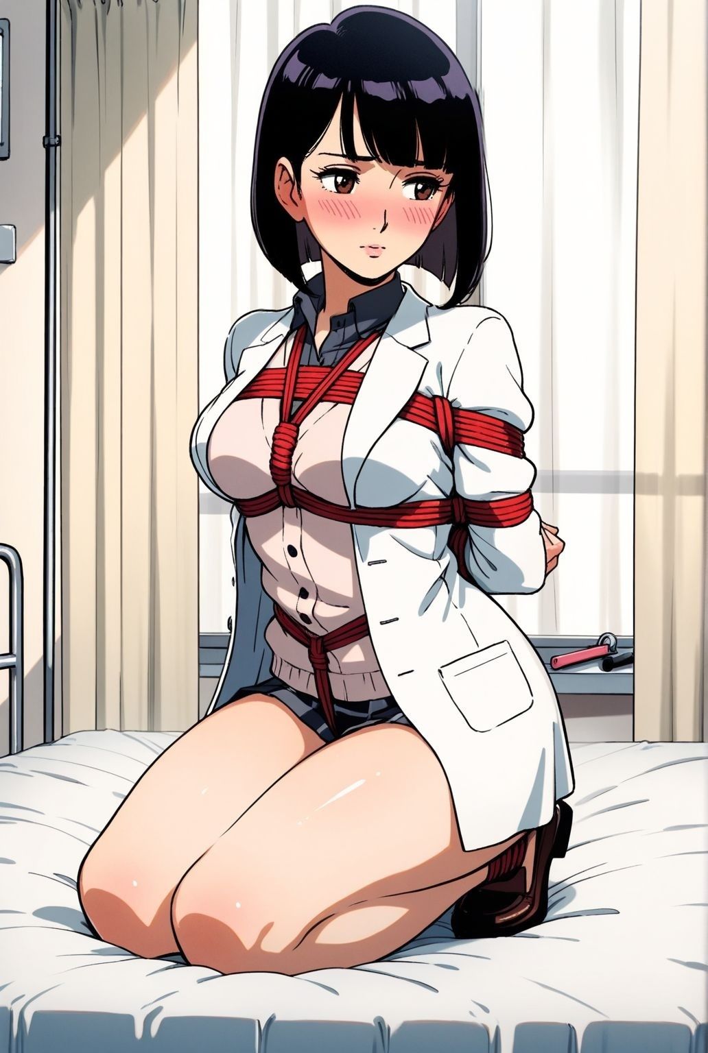 緊縛にゆだねる若熟女 白衣の午後、保健室の密やかな時間 画像1