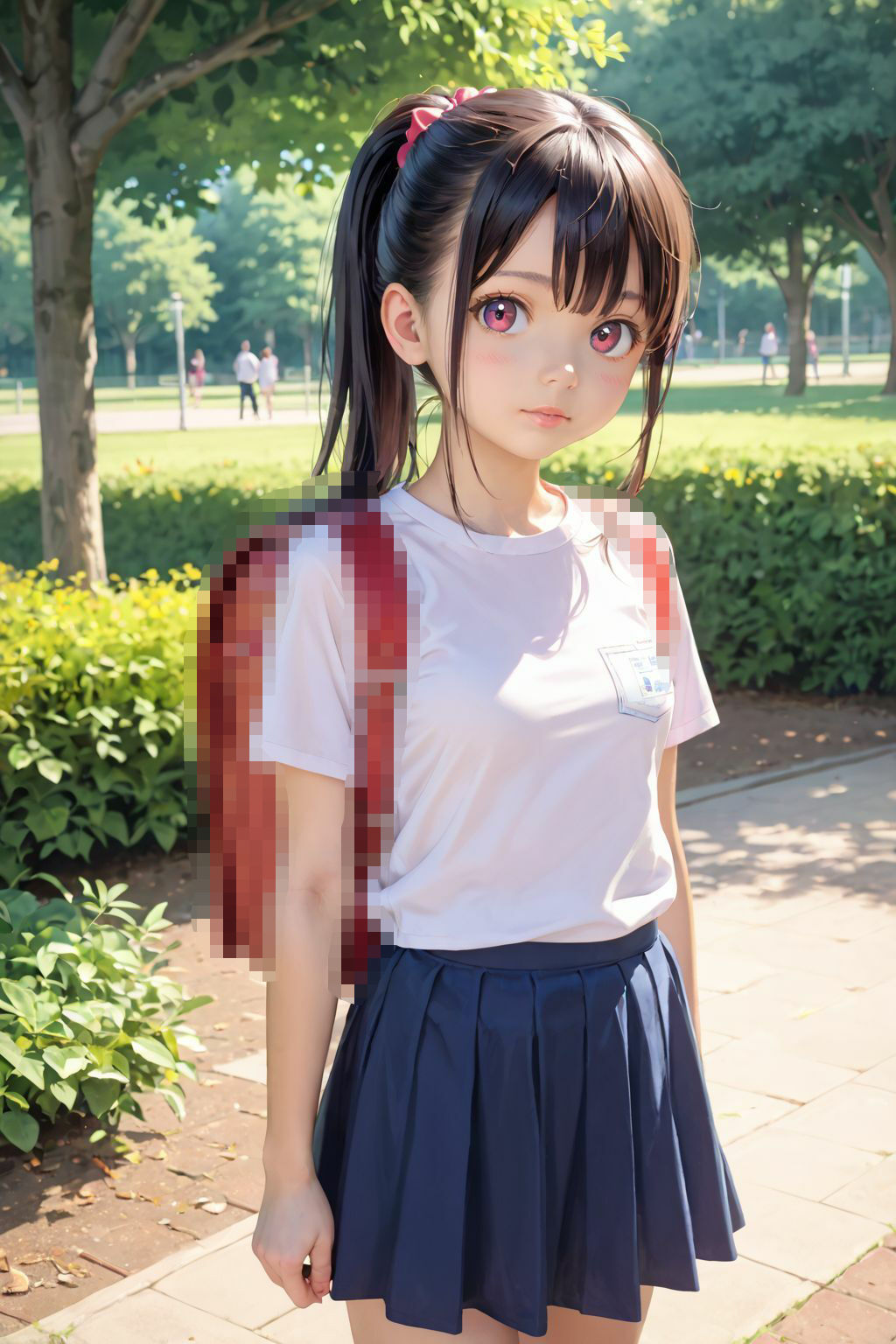 公園下校少女 画像1
