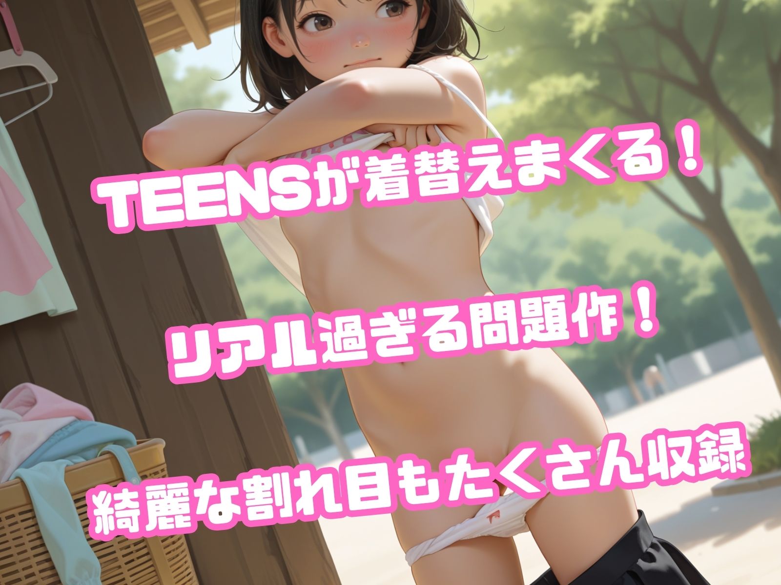 野外で生着替えもろ見えおまんこ1