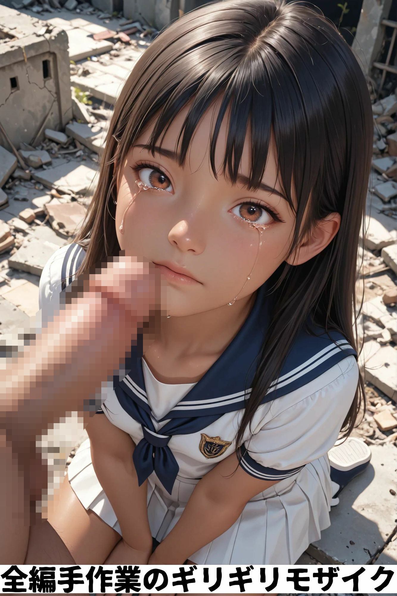 日焼け少女が廃墟で 画像3
