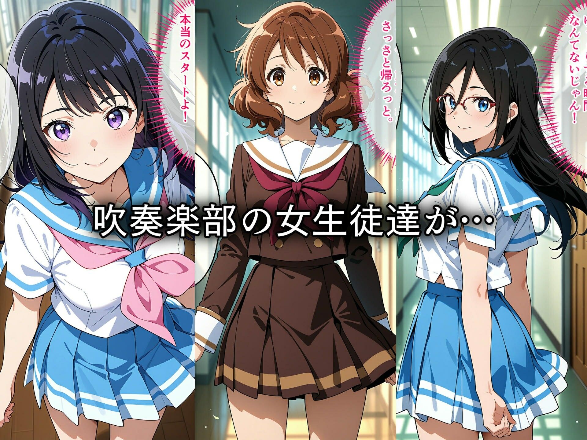 サンプル画像1:寝取られた吹奏楽部〜催〇アプリで種付け完了(ロムッテロ) [d_618742]