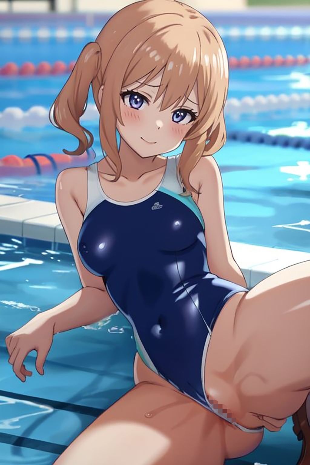 水泳部女子達がチ○ポをスク水騎乗位でザーメンまみれのオマ○コ水泳大会 画像3