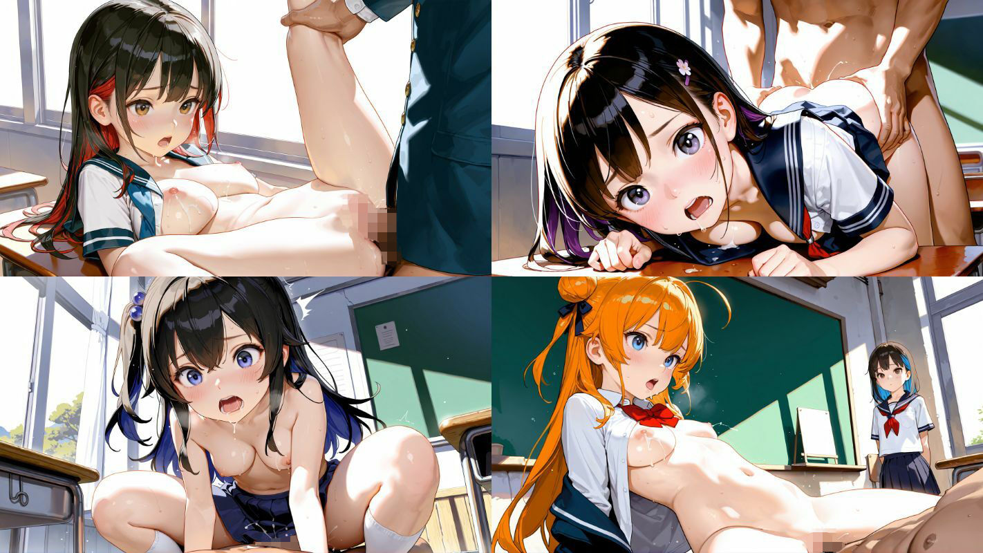 【1920x1080超高画質】PC向け超高画質！かわいい女子校生と学校でエッチしよう！第2弾！【SDXL美麗画像厳選300枚以上】 画像9