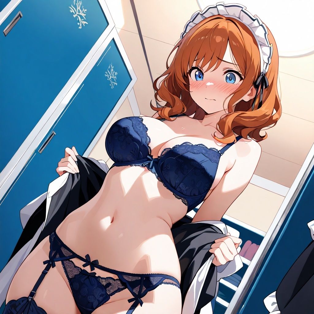 潜入女子更衣室  メイド生着替え中 画像2