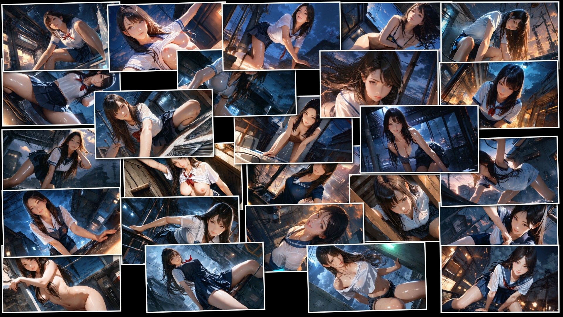 サンプル画像2:廃工場と少女(Gugh Gouf Burgers) [d_618877]