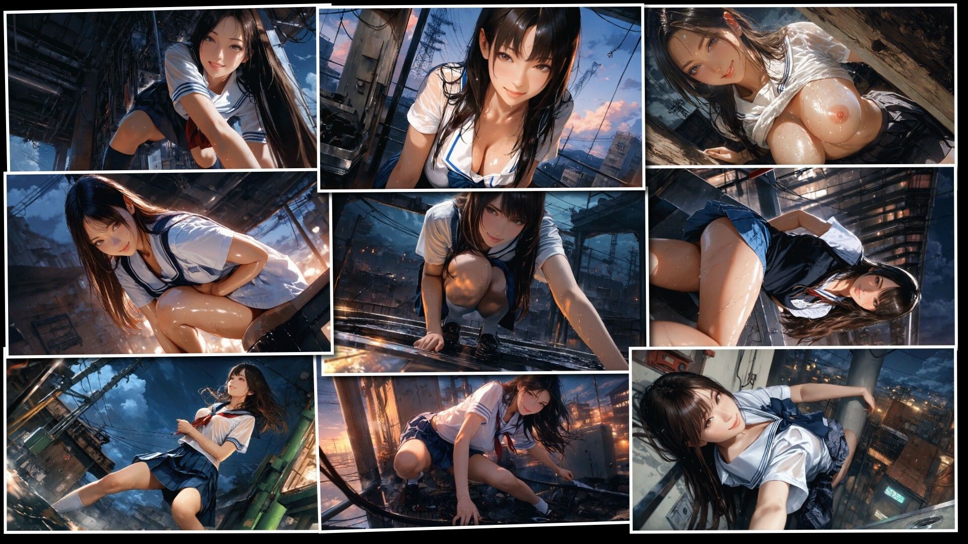 サンプル画像3:廃工場と少女(Gugh Gouf Burgers) [d_618877]