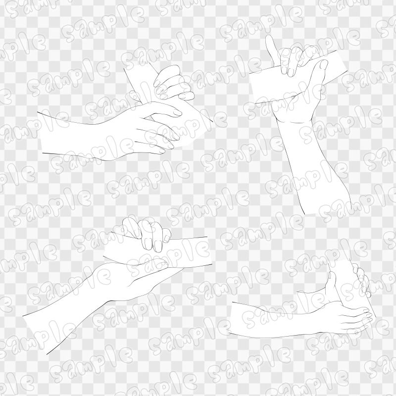 線画素材集［手］5_2