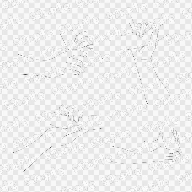 線画素材集［手］5_3