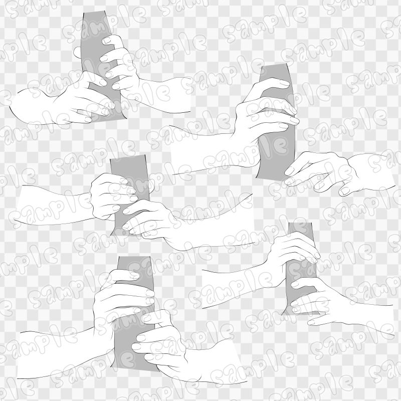 線画素材集［手］8 画像1