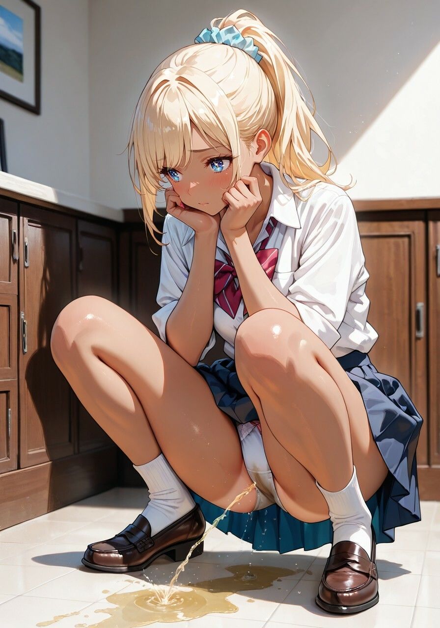 サンプル画像6:【無修正フルボイス4Kアニメ】制服美少女限定『おもらし探偵』汚（お）パンツを濡らす秘密の瞬間 『質問』目の前で美少女突然おもらしをしたらあなたはどうする？(ねこの穴) [d_619619]