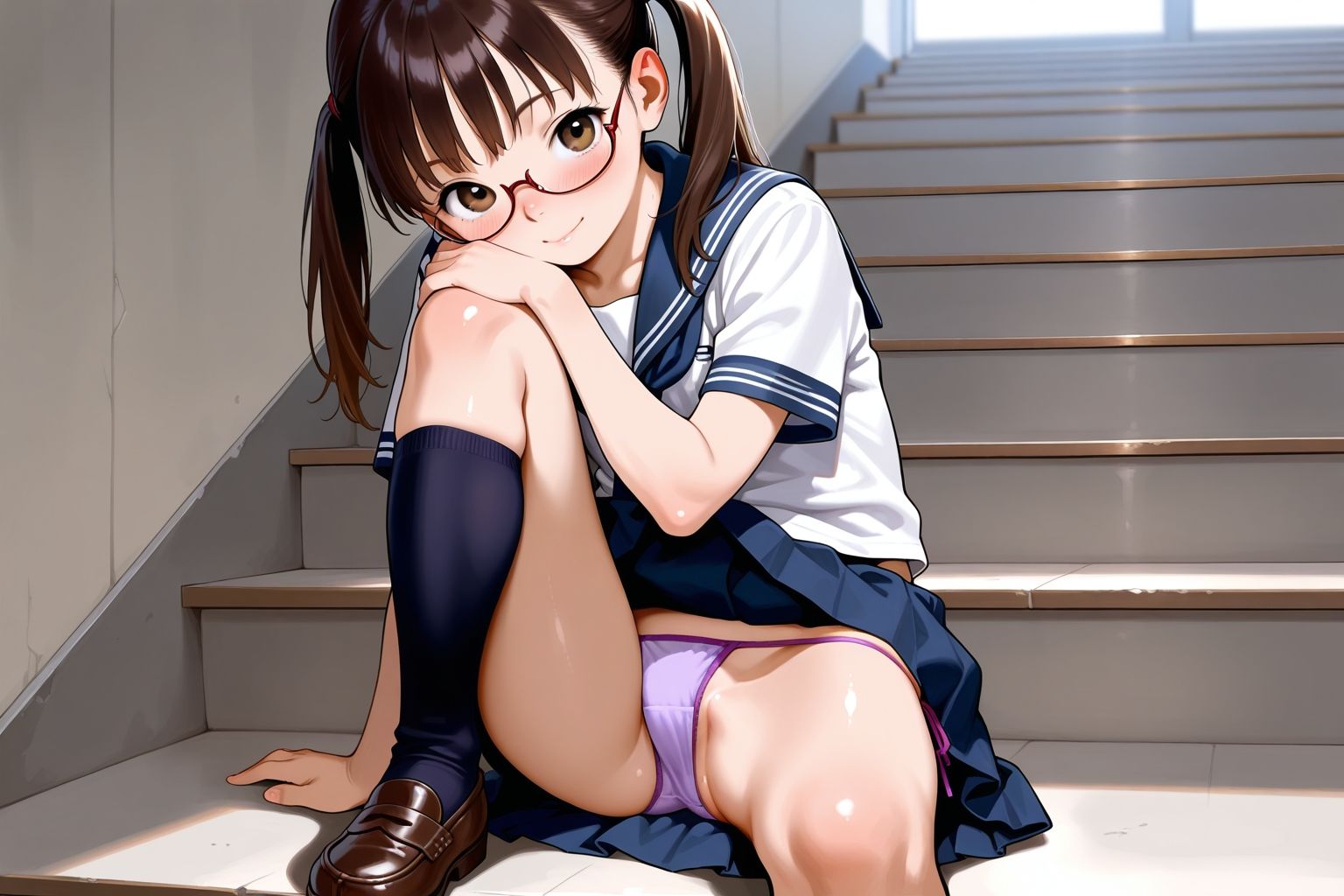 サンプル画像1:見せつけガールズ☆ツインテール階段編＋（プラス）(カズン) [d_619746]