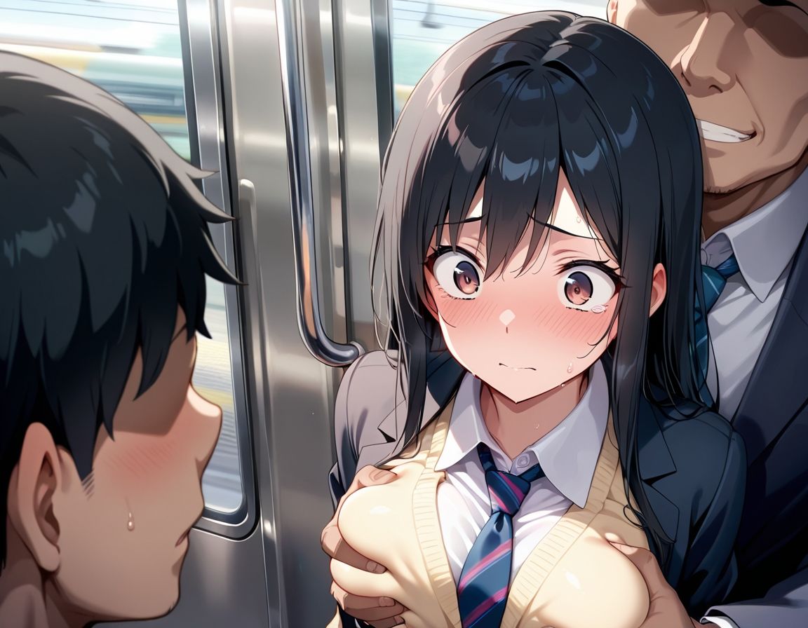 痴●電車で女子校生メス堕ち 画像1