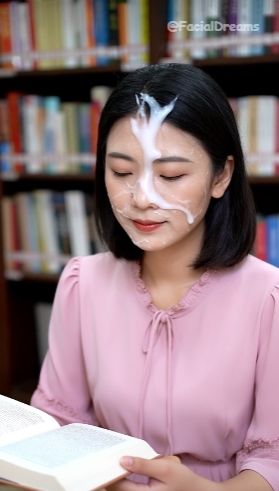 顔射後の余韻 - 読書編 Vol.1 画像1