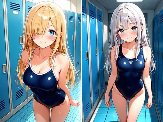 サンプル画像2:とある水泳部員達のえっちなストレッチ 更衣室編(AI美女学園) [d_620173]