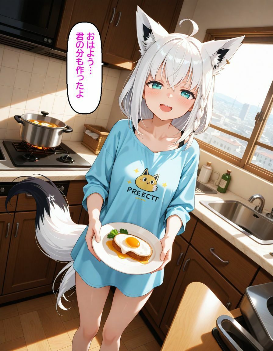 白〇フブキ  同棲彼女とお風呂えっち 画像1