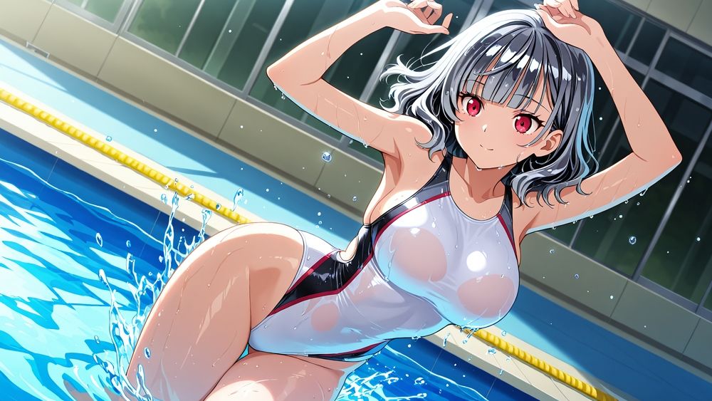 【500枚】桃髪銀髪爆乳水泳部が新コーチに全身性感開発【FANZA専売】 画像2