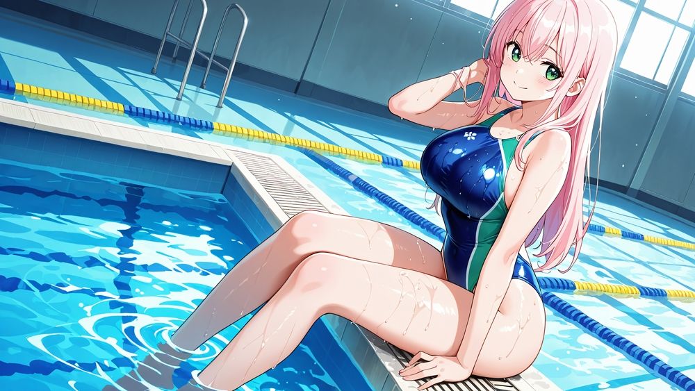 【500枚】桃髪銀髪爆乳水泳部が新コーチに全身性感開発【FANZA専売】 画像3