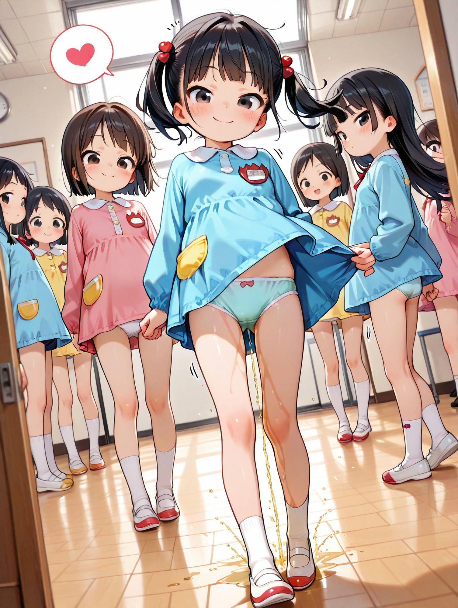 ちっぱいスモックおもらし娘たちの日常 エロ漫画10