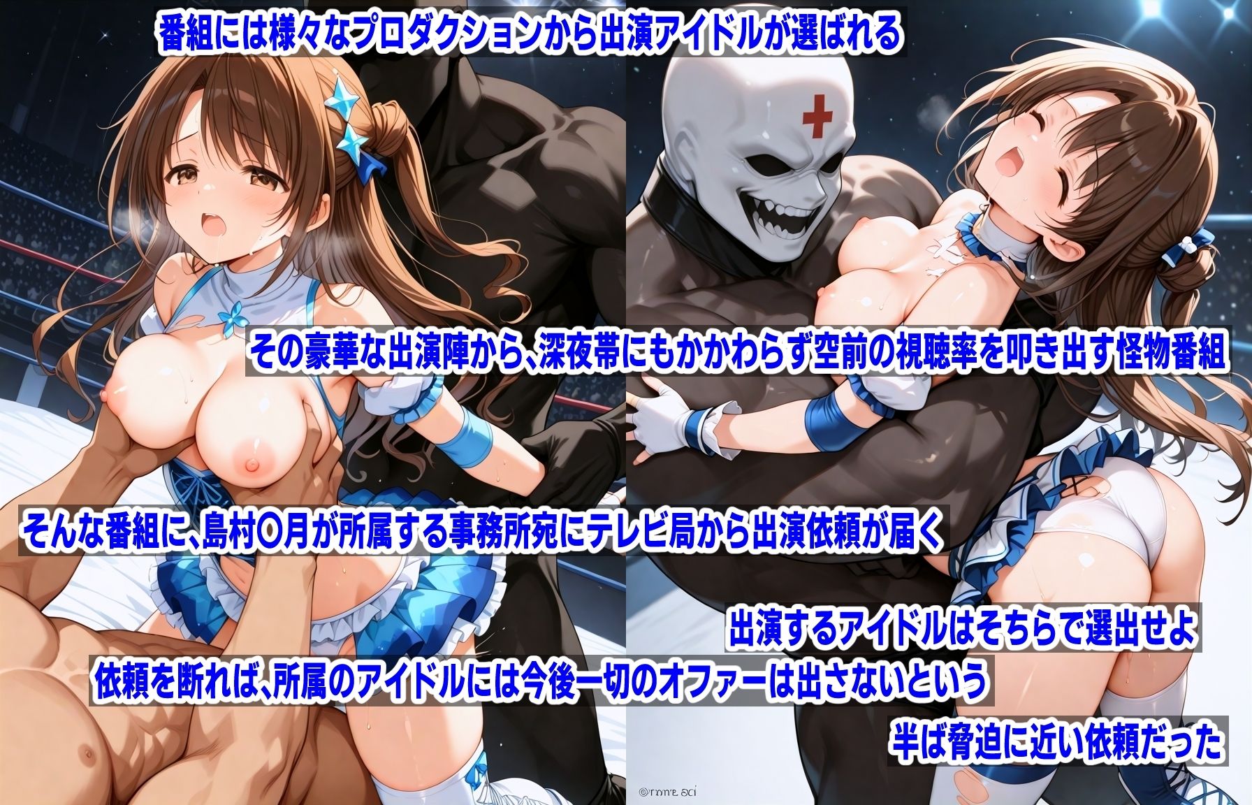 サンプル画像5:戦うアイドルがえっちにやられちゃうAICG集vol.2 島村〇月ちゃんをガチなプロレスでねちねちとかわいがって視聴率を稼ごう！(mugi) [d_620801]