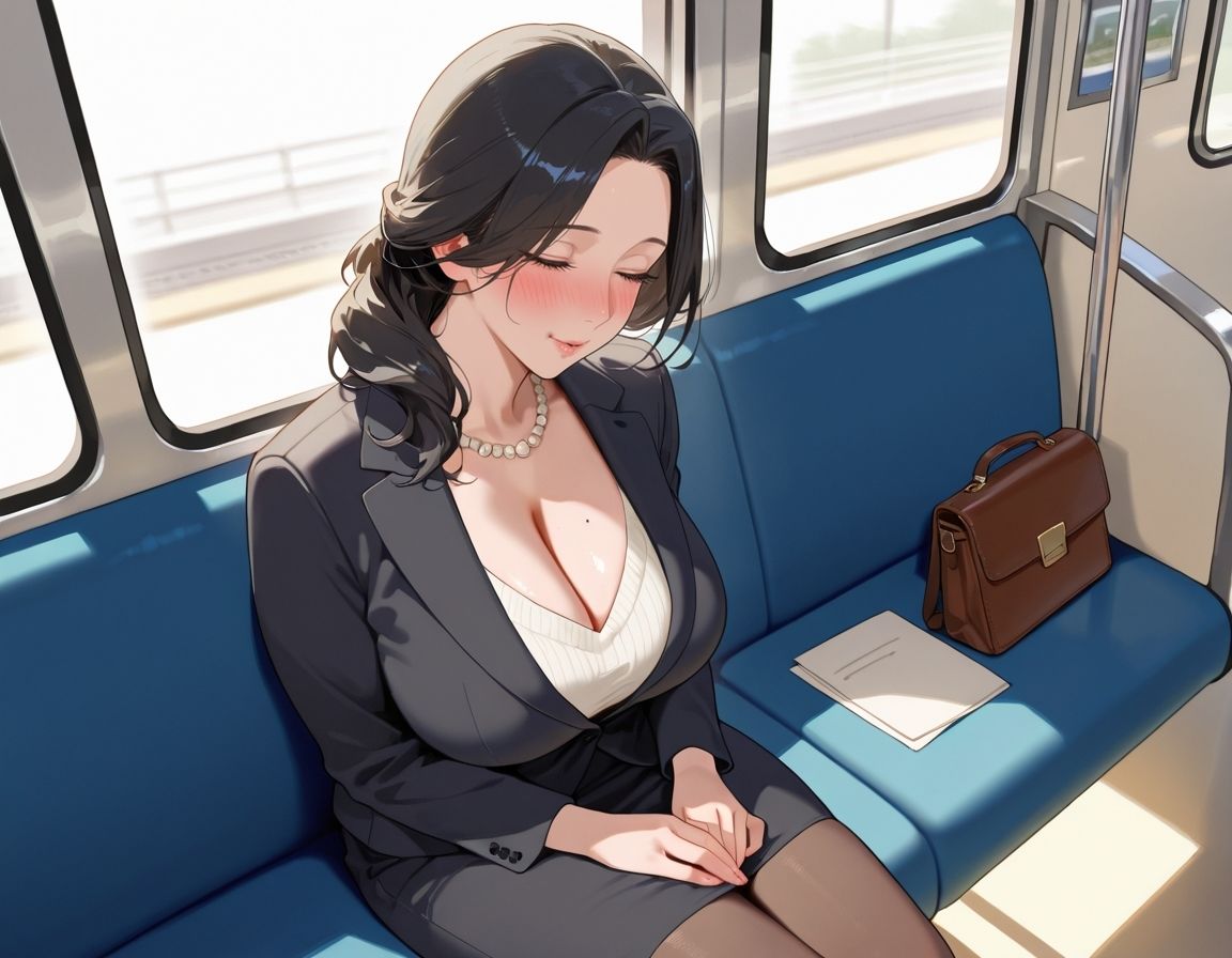 酔って電車で寝過ごした爆乳人妻と 画像2
